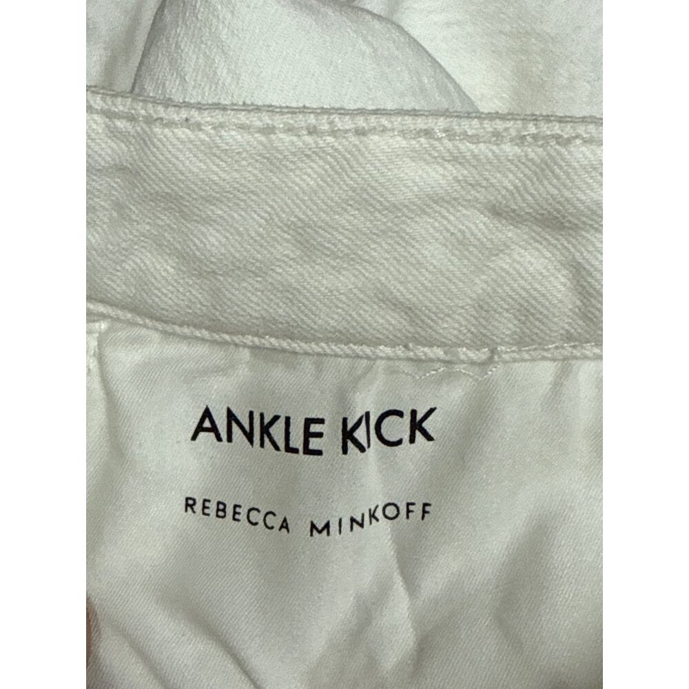 Rebecca Minkoff Ankle Kick Women's Jeans White High Rise Denim Flare Size 30 NEW - Picture 11 of 14